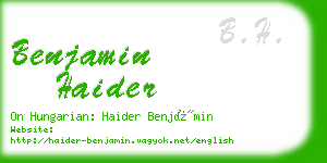 benjamin haider business card